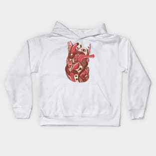 Pink Tan Light Heart Kids Hoodie